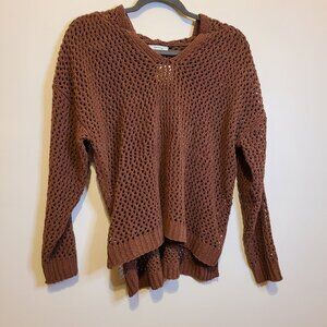MARUICES MAROON CROCHETED HOODIE